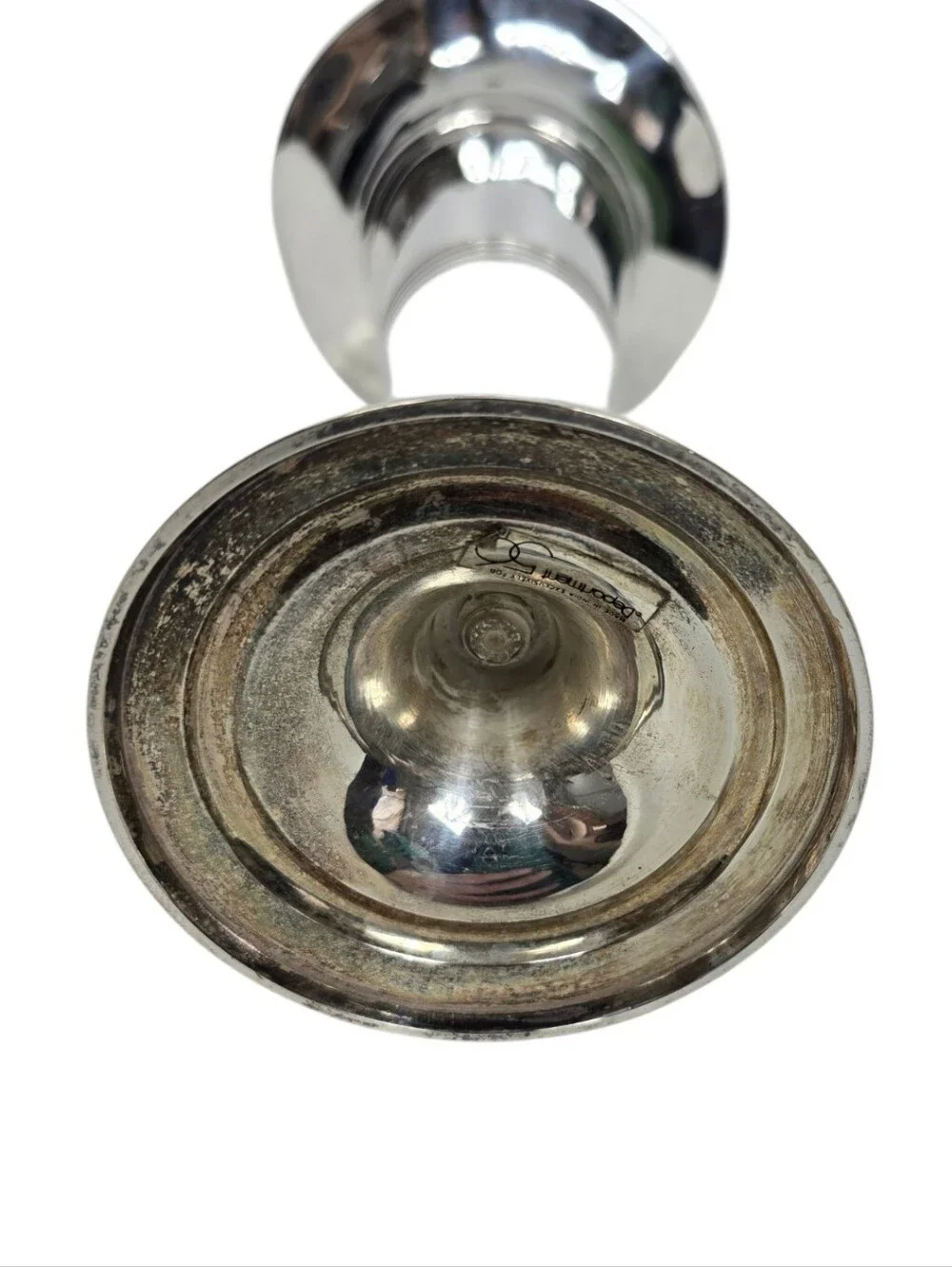 Vintage Department 56 Silverplate Bud Vase Fluted Rim Trumpet Vase 11.5
